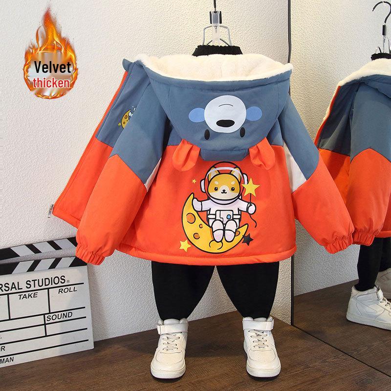 Boys' Winter Parka & Baby Girl Hooded Jacket - New 2025 Style for Kids' Autumn & Winter