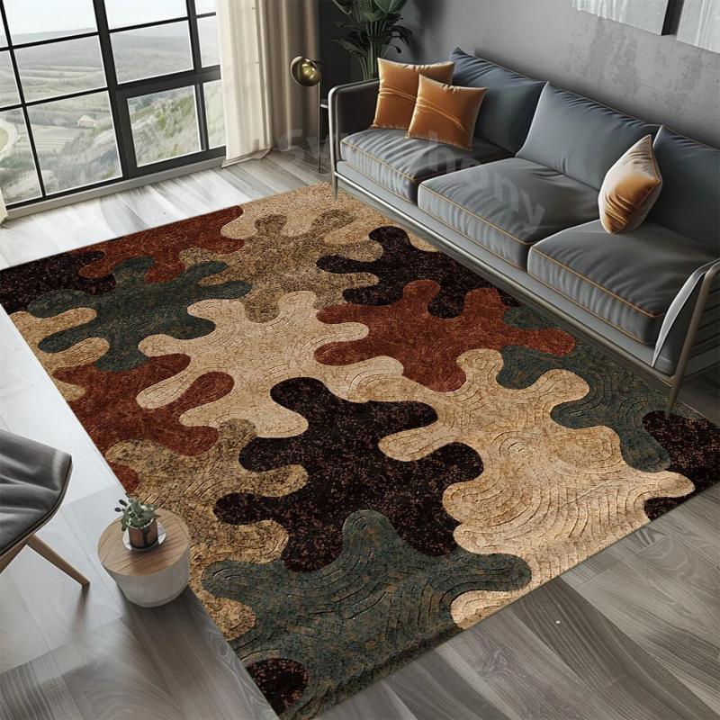 Abstract Pattern Rugs Simple Color Floor Mat Home Decor Soft Non-slip Kids Room Bedroom Carpet Gift Easy To Clean Sofa Carpets