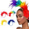 Women'S Feather Fascinator Colored Headband Hair Accessories For Women Tea Party Stage Performance Headpiece