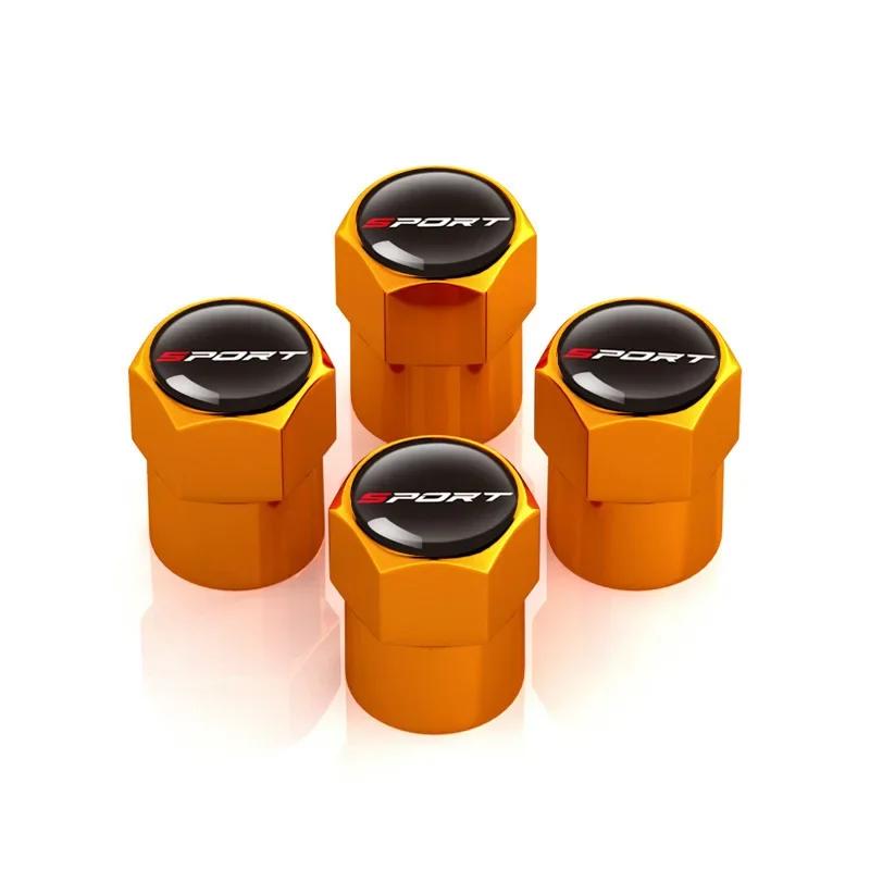 

4PCS Universal Sport Aluminum Car Tire Valve Cores Wheel Trail Dust Protection Covers - Automobile Wear Parts золотий