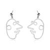 Alloy Face Elegant Earrings For Women Modern Cartoon Expression Design Jewelry