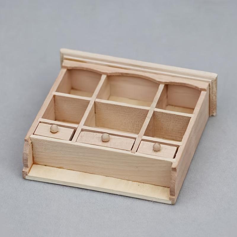 1/12 Scale Miniature Wooden Unfinished Cabinet Wall Cabinet Ornament - DIY Miniature Photography Props- Seasonal Decor - Perfect Gift