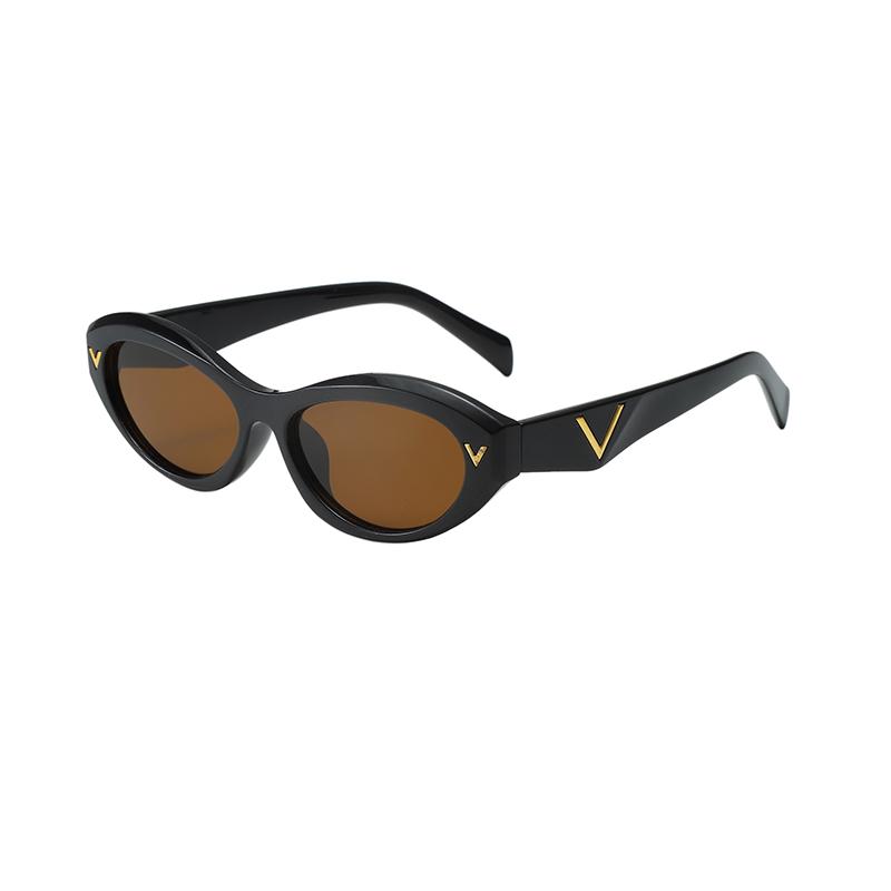 Trendy Cat Eye Sunglasses For Women UV Protection High End Letters V Design Personalized Fashion 77115
