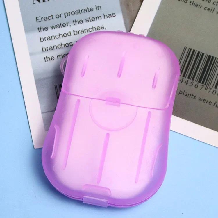 Disposable Soap Tablets Soap  Paper Sheets Portable Travel Fragrance Bath Towels  Foam Paper Soap Boxes Soap Sheets Soap Dish