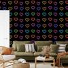 Neon Glitter Hearts Wallpaper Black and Ochre 50x1000