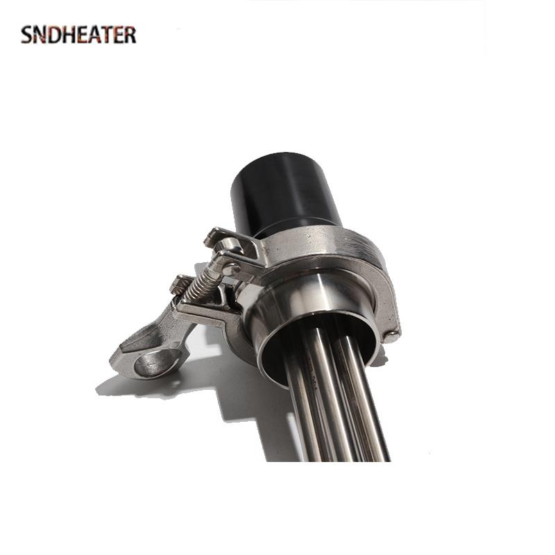 SNDHEATER 220V Tri Clamp Electric Water Heating Element 1.5KW 4.5KW 5.5KW Heater Resistance with Coupling and Cap for Brewing