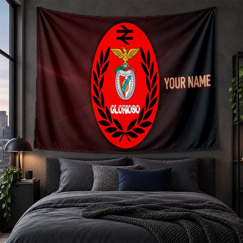 Personalisierte Wandbehang-Tapisserie Benfica FC Muster Kunst-Hintergrundtuch