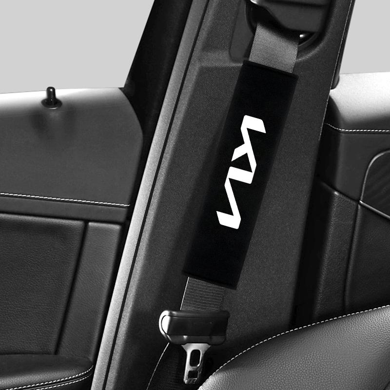 NCUD9 2pcs Cotton Car Seat Belt Cover Protective Shoulders Car Decoration Strap Pad For KIA Ceed Sorento K3 Rio Sportage Soul Picanto