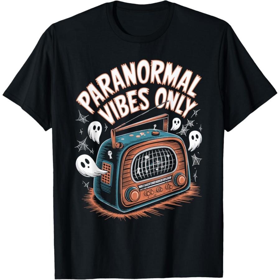 Paranormal Vibes Only Ghost Hunting Halloween T-Shirt S чёрный