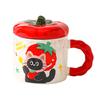 Persimmon Ruyi Ceramic Mug Cute Water Cup High Precision Birthday Gift Cup with Lid Coffee Cup Breakfast Cup