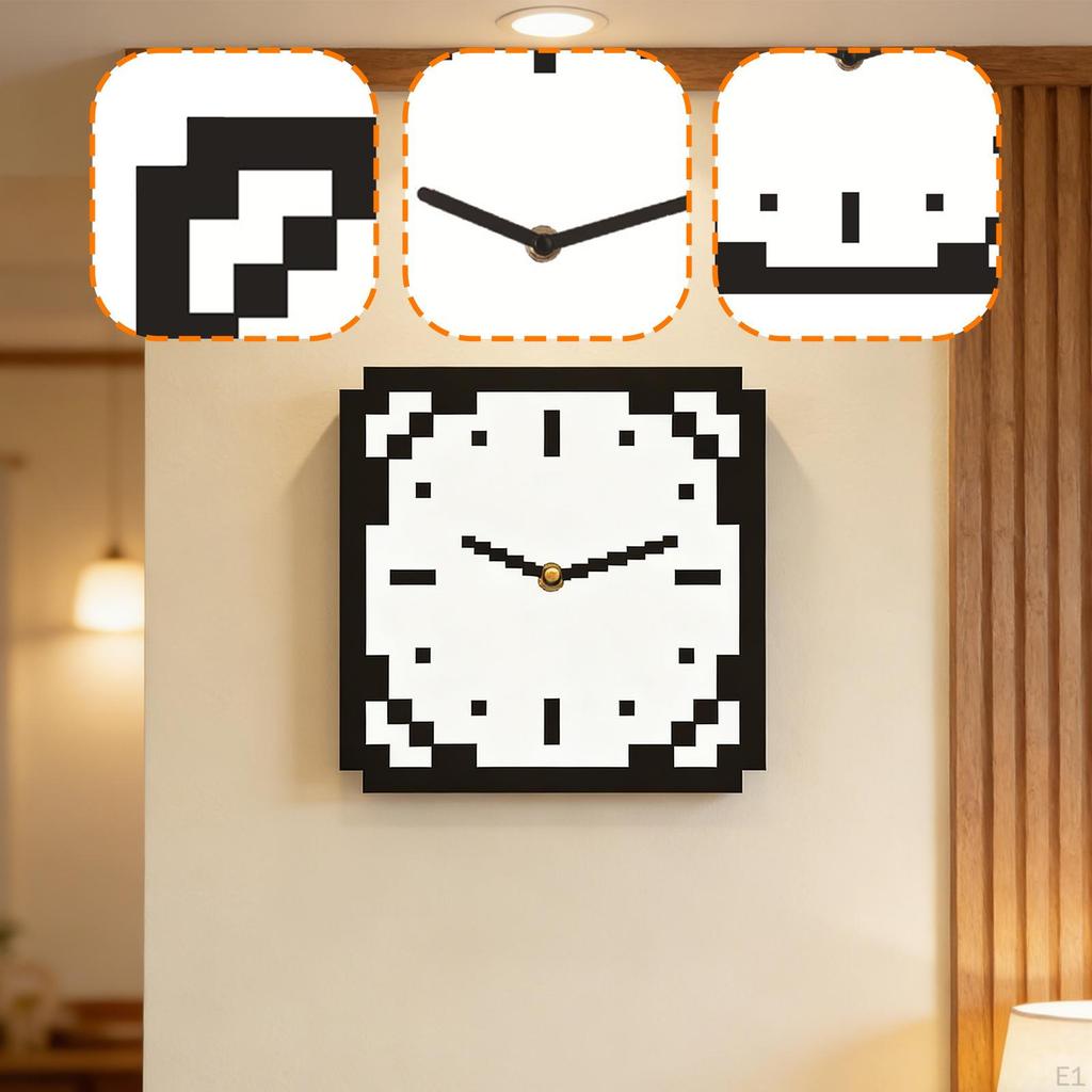 Wall Clock Silent Ornament Decorative for Kids Room Office Dining