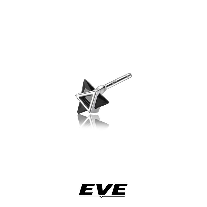 

Eve Three-Life Stone S999 Sterling Silver Stud Earrings for Men Fancy Elegant Fall and Winter Ear-Caring Hypoallergenic Silver Accessory Earrings Sanshengshi Earrings Black Single