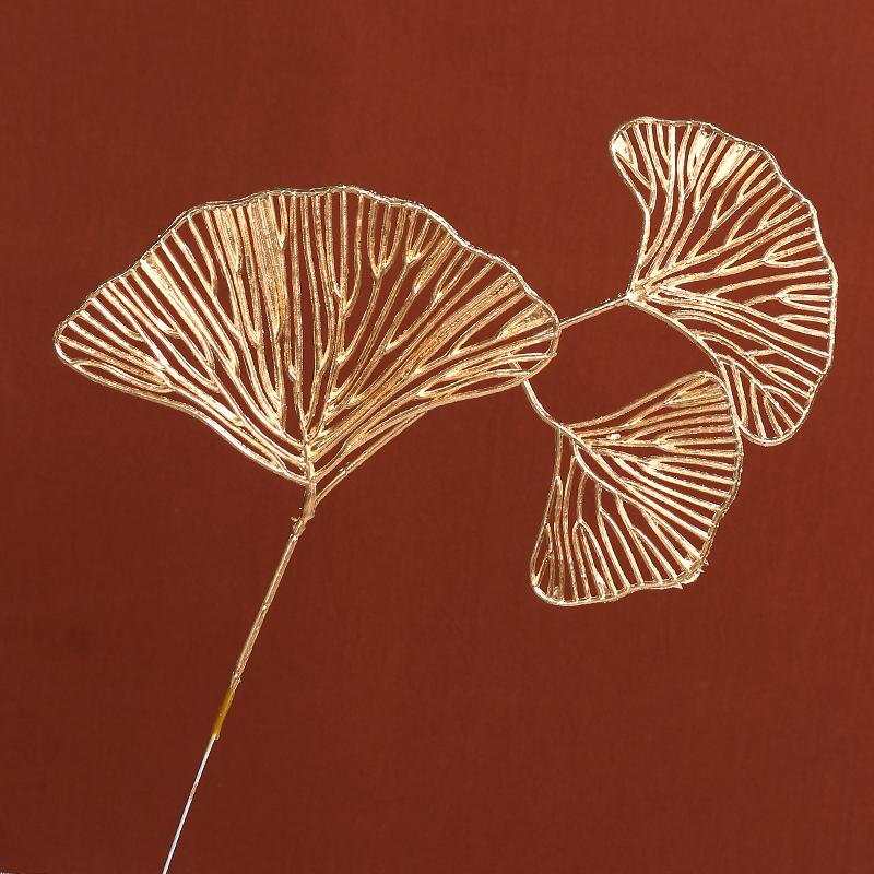 Buquê de Flores Artificiais Douradas Ornamento de Planta Falsa para Decoração de Casa, Quarto, Decoração de Natal, Ano Novo, Presentes, Acessórios