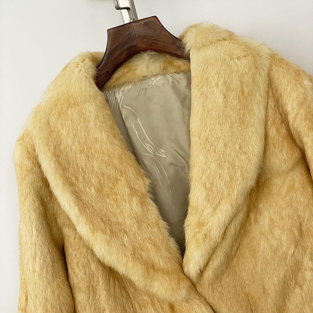 OFTBUY Real Rabbit Fur Coat Winter Jacket Women Thick Warm Elegant Outerwear Streetwear Fashion Turn-down Collar