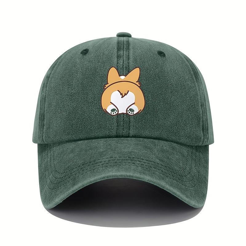 Retro baseball cap, cute dog print sunscreen cap, adjustable for both men and women, suitable for casual travel hats