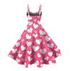 Women's Fashion Valentine's Day Printed Sexy Strapless Gothic Cocktail Dress Punk, Vintage Dress.