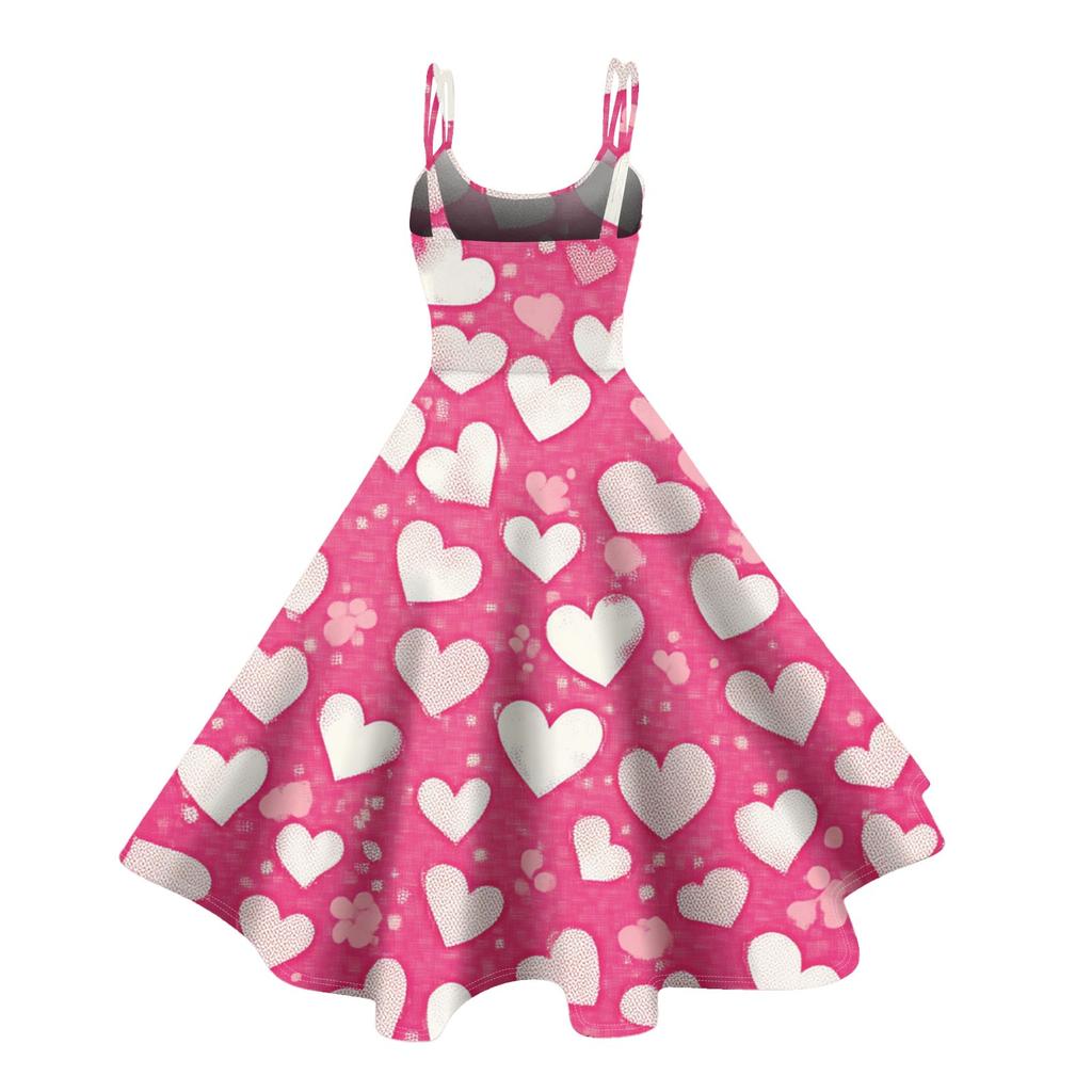 Women's Fashion Valentine's Day Printed Sexy Strapless Gothic Cocktail Dress Punk, Vintage Dress.