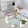 Thick Round Cute Cartoon Carpet Imitation Cashmere Floor Mat Children's Crawling and Grabbing Pad Bedroom Bedside Carpet