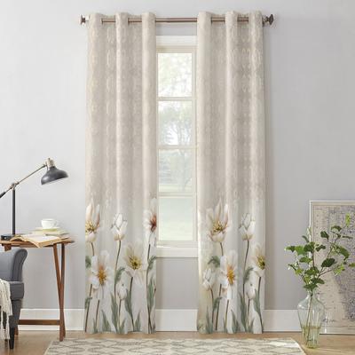 Vintage Background Flowers Window Curtain Living Room Luxury Valance Curtain for Bedroom Home Kitchen Decor Curtain