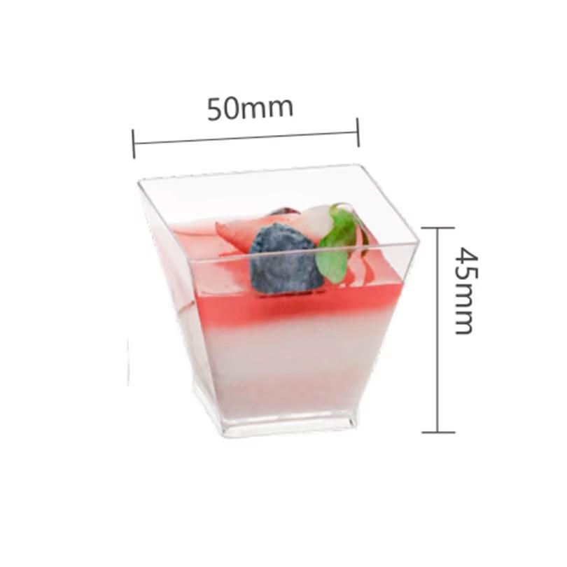 

20 шт. 80 мл пластиковые стаканчики для пудинга мусс мороженое десертные стаканчики пикник вечеринка рождественские принадлежности подходящая ложка кухонные принадлежности 1pc