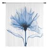 Blue Flower Abstract White Tulle Curtains for Living Room Drapes Window Sheer Modern Curtains for Bedroom Decor