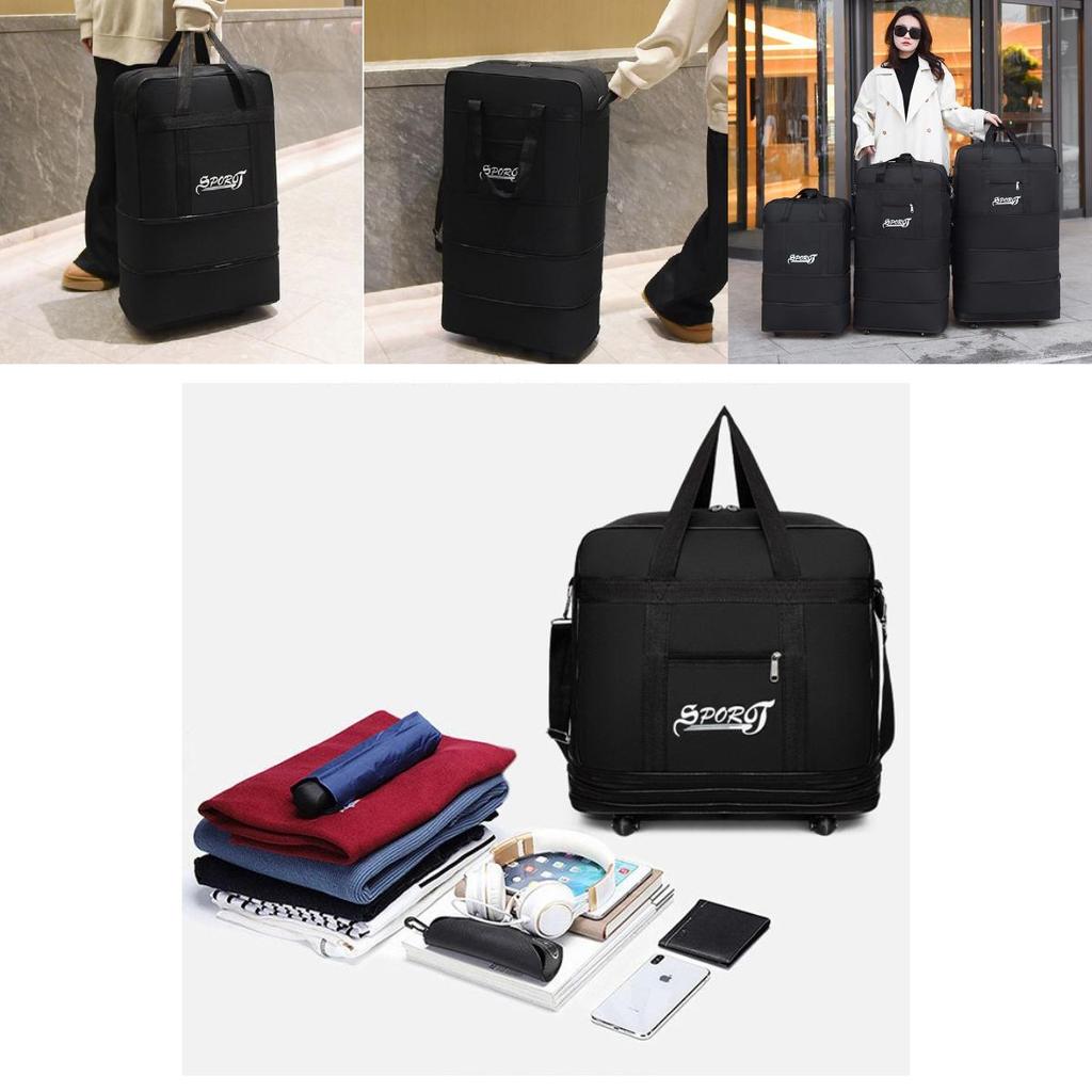 Large Capacity Foldable Travel Bag With Multiple Compartments For Air Travel