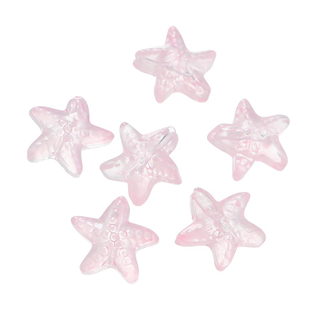 10pcs Colorful Glass Starfish Beads Star Czech Glass Loose Spacer Beads For DIY Bracelet Phone Chain Jewelry Making Accessories