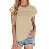 Women's Fashion Casual Basic Textured Solid Color Neck T-Shirt Vest Top