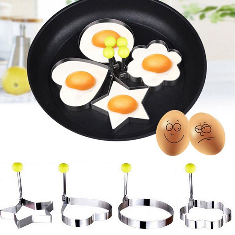 4pcs/set Stainless Steel Fried Egg Pancake Lovely Shaper Omelette Mold Mould Frying Egg Cooking Tools Kitchen Accessories
