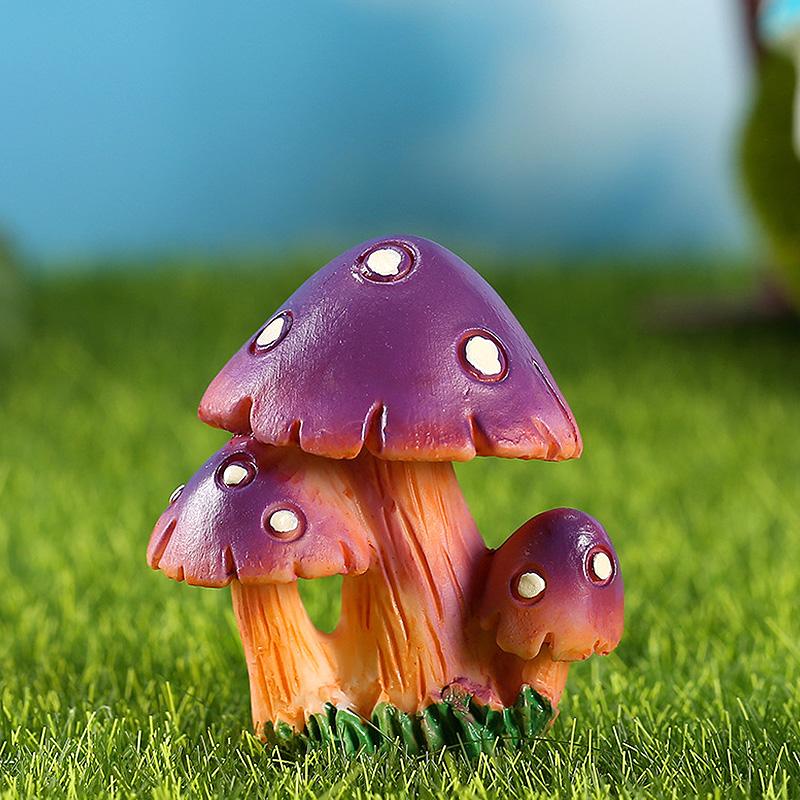 Simulation Mushroom Miniatures Fairy Garden Moss Terrarium Resin Crafts Decorations Garden Artificial Bonsai Landscape Ornaments