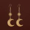 New Arrival Hippie Tribe Bohemia Gold Color Sun Crescent Moon Dangle Earrings for Women Infidels Witch Jewelry Accessories Gifts