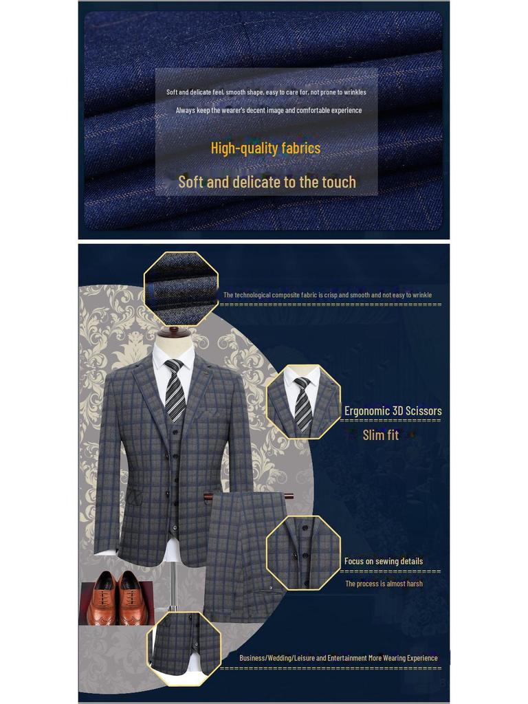 Men's Plus-Size Casual Business Suit - Autumn/Winter Korean Style