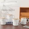 Creative and Simple Ceramic Cups High Appearance Level  Covered Mugs Home Coffee Cups  Couple Drinking Cups  Souvenirs