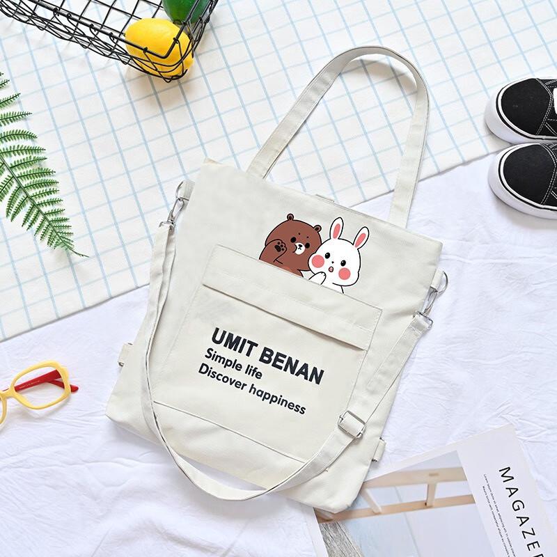

Women s Wow Bear Canvas Crossbody Bag