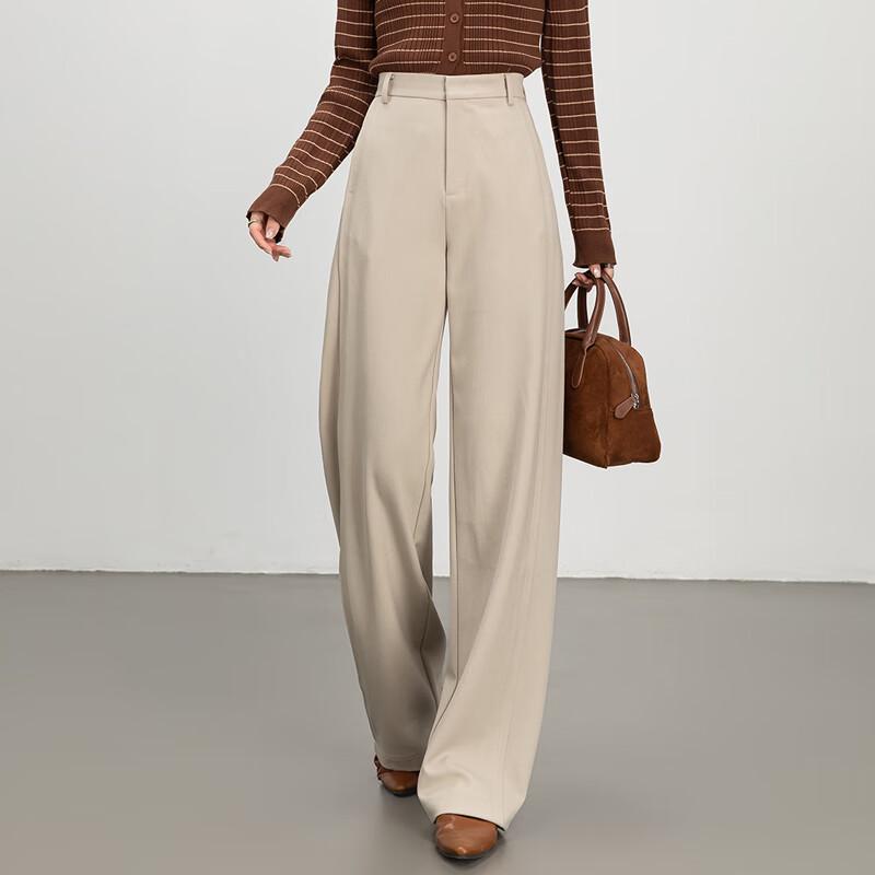 Van Zhen Women's Loose Wide-Leg Tencel Wool Suit Pants