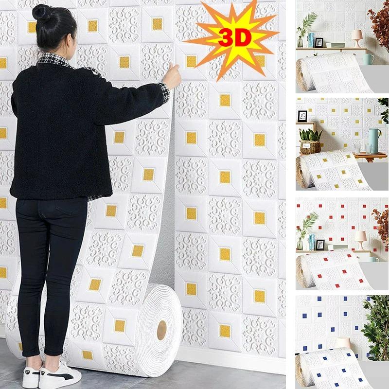 Decorative waterproof and moisture-proof 3D brick patterned wall panel wallpaper DIY living room bedroom kitchen background wall