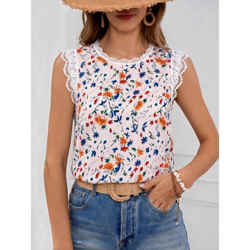 JPNTKY Women's Fashion Casual O-Neck Sleeveless Blouses & Shirts