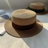 New Hat Women's Spring and Summer Flat Top Top Hat Adjustable French British Sunshade Sunscreen Travel Versatile Seaside