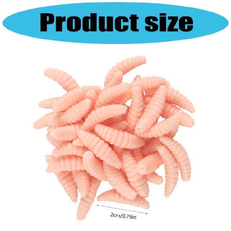 50Pcs Appâts Souples pour la Pêche aux Insectes de Pain Silicone Appâts Artificiels Appâts Artificiels Wobblers pour Jigging Appâts Vers de Terre