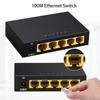 Internet Splitter Ethernet Smart Network Switcher Game Network Switch RJ-45 LAN Adapter 5-Ports 100M Switch Ethernet Switch RJ45 Hub Plug and Play