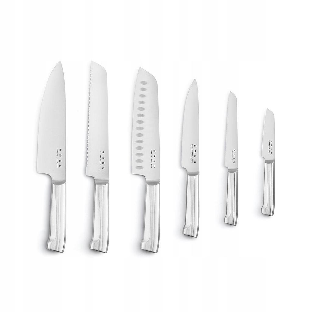 Block With A Set Of 6 Knives, Black, Smeg 50' Style, 1 Pc