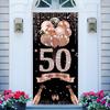 50th Birthday Door Banner Decorations for Women, Rose Gold Happy 50 Birthday Door Cover Sign Party Supplies, Fifty Year Old Bday Photo Props Decor