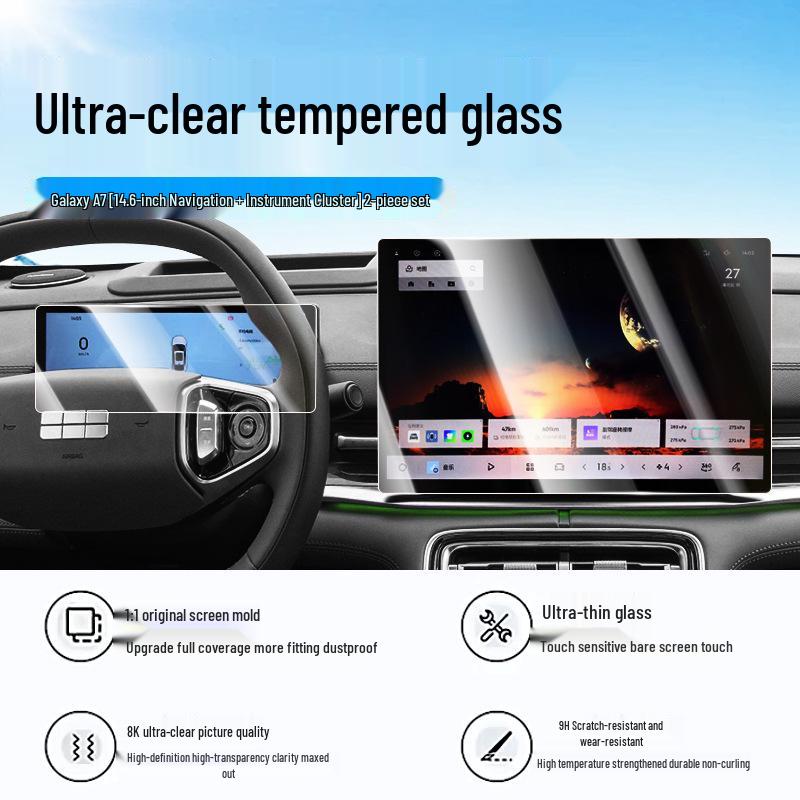 Geely Galaxy A7 Tempered Glass Screen Protector: EMI Navigation Dashboard Film & Interior Decor