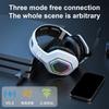 Gaming Headsets with Microphone Led Light Stereo Bass Surround 2.4Ghz Bluetooth-compatible Headphone for Laptop Desktop