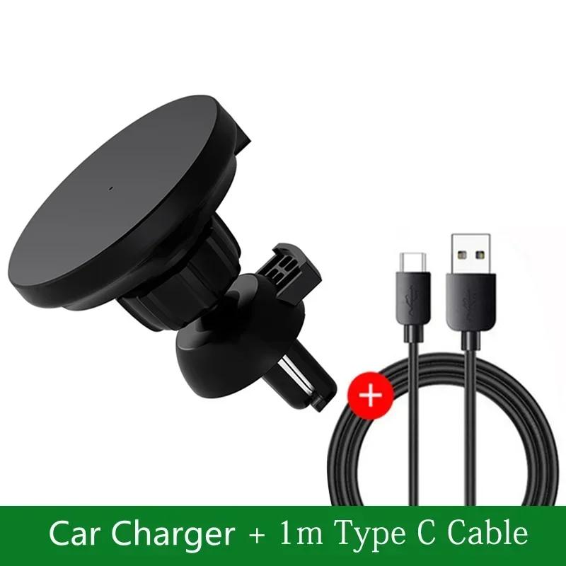 Magnetic Car Mobile Phone Holder Stand Wireless Charger For iPhone 15 14 13 12 Pro Max Mini Air Vent Fast Car Charging Stand