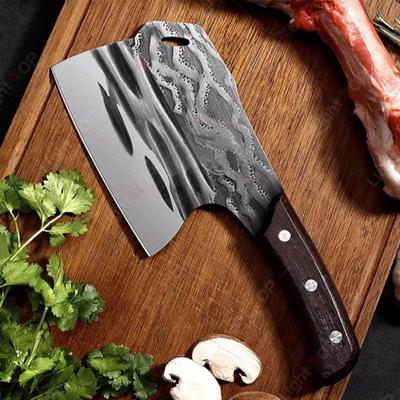 Kitchen Butcher Knife Chopping Bone Knife Household Vegetable Slicing Cleaver High Carbon Steel Cooking Chef Knife Wooden Handle