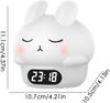 Bunny Night Light Alarm Clock | Fun Rabbit Wake Up Lamp | Fun Rabbit Wake Up Lamp, Rechargeable Rabbit Silicone Pat Light, Recha