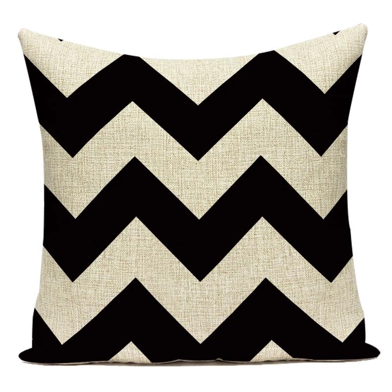 Czarny Biały Prosty Geometryczny Pasek Linia Dekoracyjna Poduszka Poliester Sofa Wystrój Domu Poszewka na Poduszkę do Salonu Poszewka