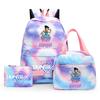 3Pcs/set Cartoon Demon Hunters Printed Backpack with Lunch Bag Pencil Case for Teenager Girl Boy Large Capacity Waterproof Bookbag Gift Mochila