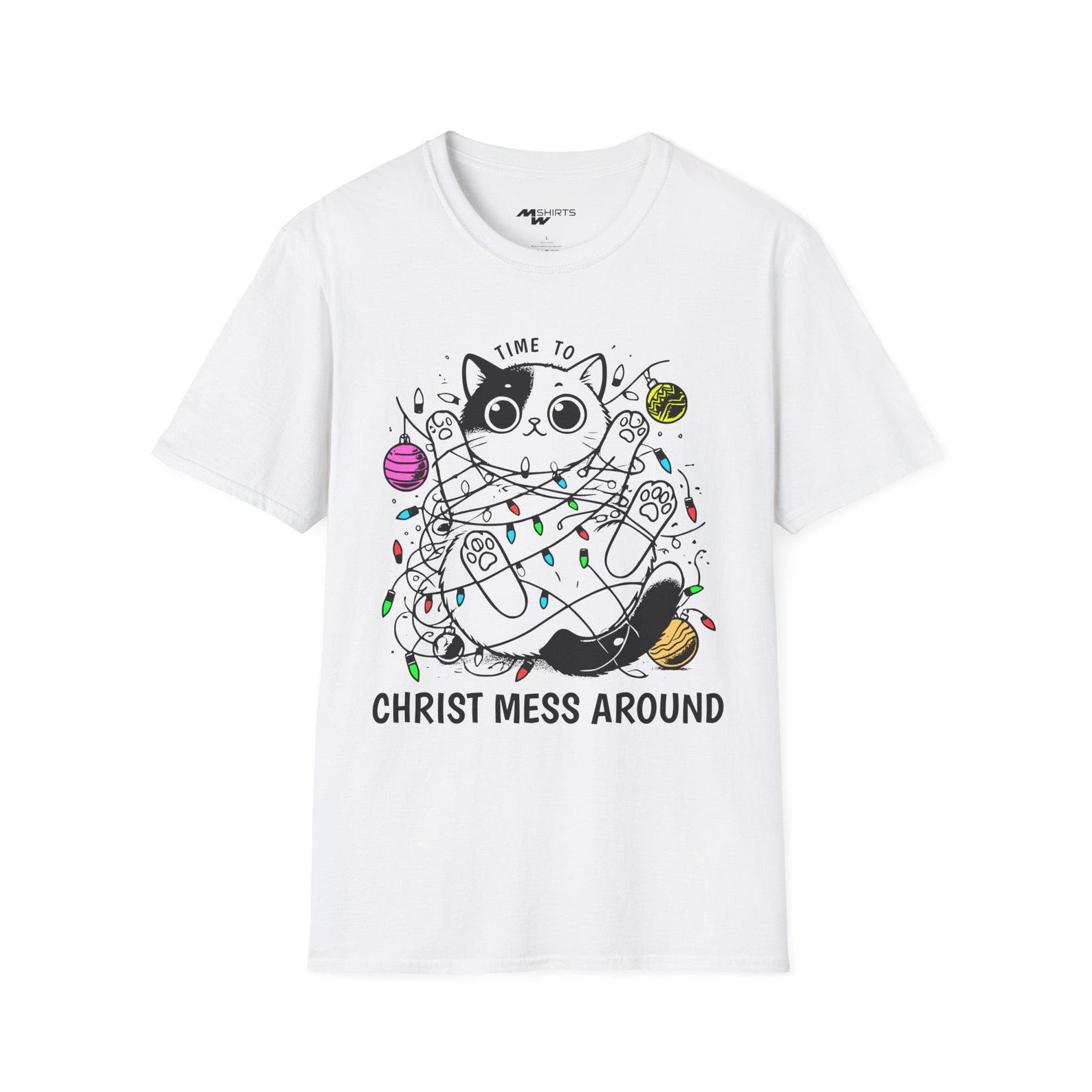 Funny Cat Christmas T-Shirt: Humorous Holiday Tee S